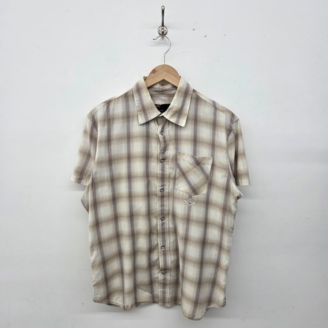 디젤 체크 반팔 셔츠 여XL 상품이미지1