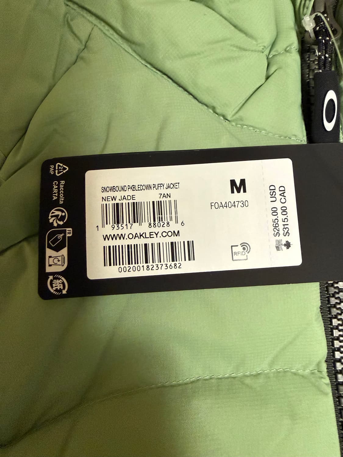 새상품)오클리 스노우 바운드 경량패딩 상품이미지4