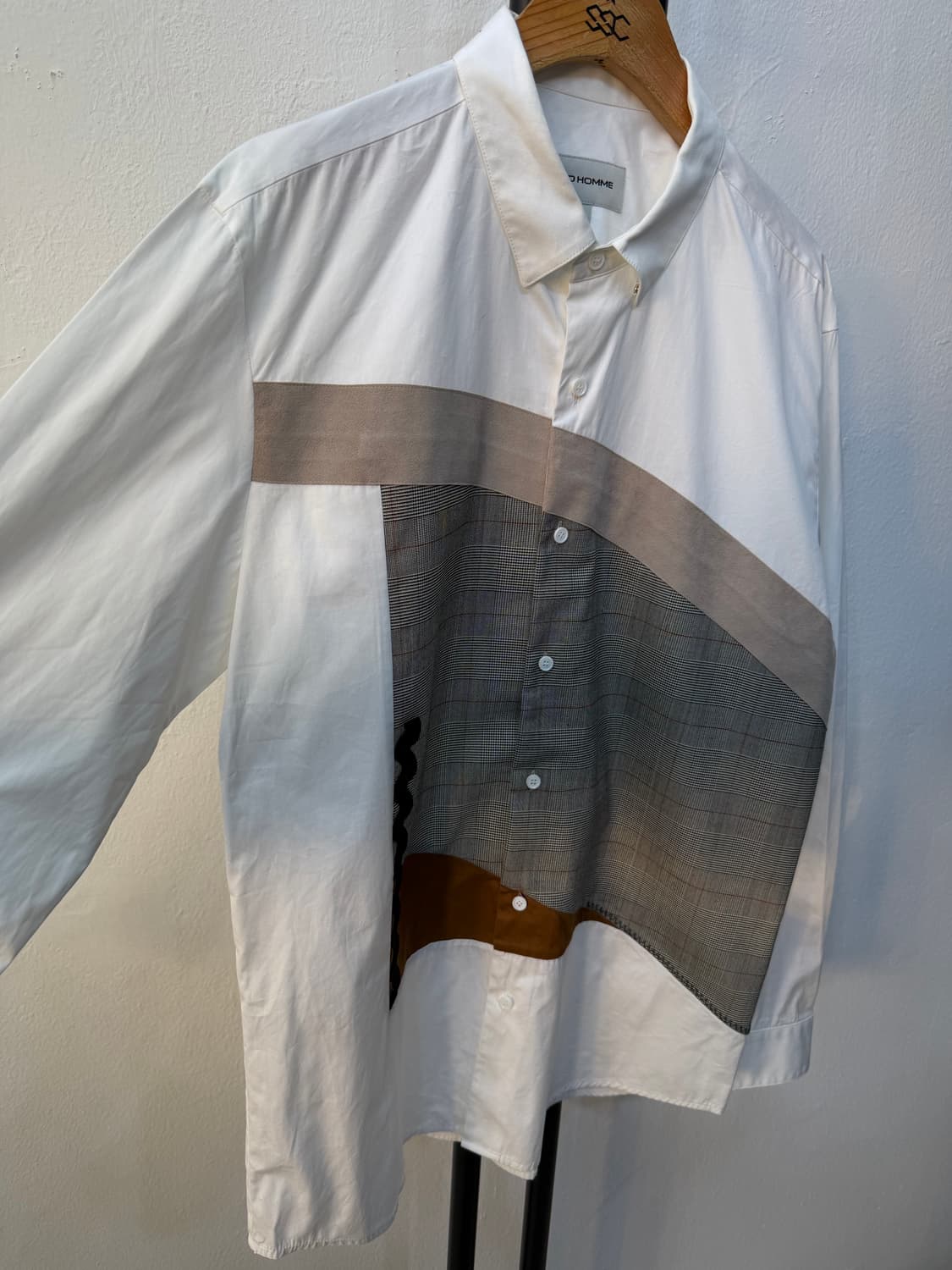 정품) 솔리드옴므 패치워크 셔츠 50(105) 상품이미지2