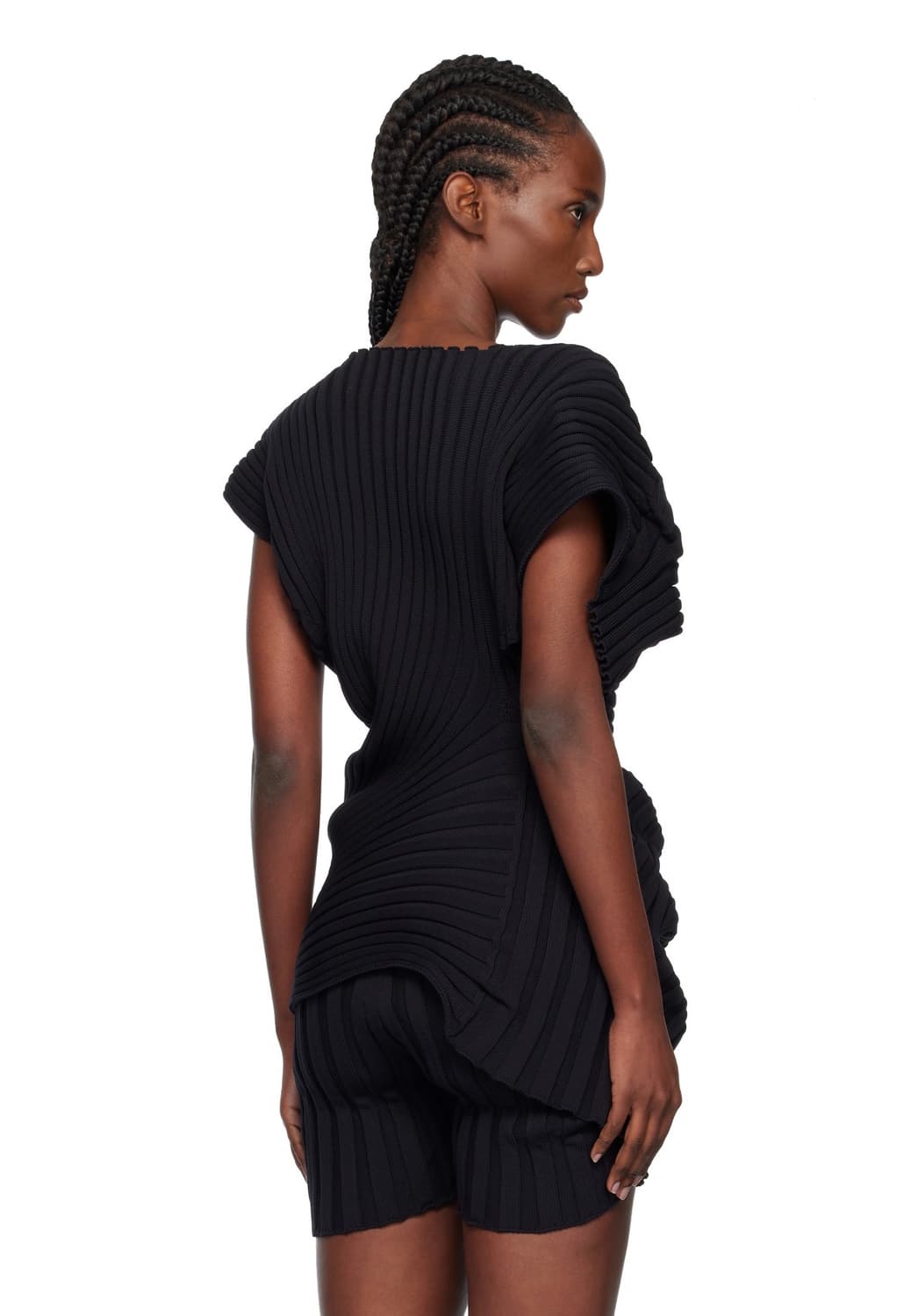 ISSEY MIYAKE 블랙 니트 애즈 잇 이즈 탑 상품이미지3