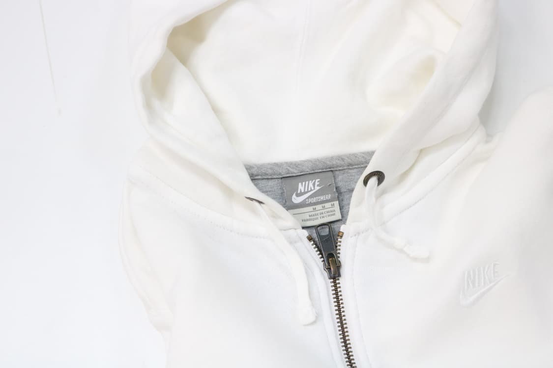 나이키 빈티지 화이트 미니 로고 자수 후드 집업 (M) 상품이미지6