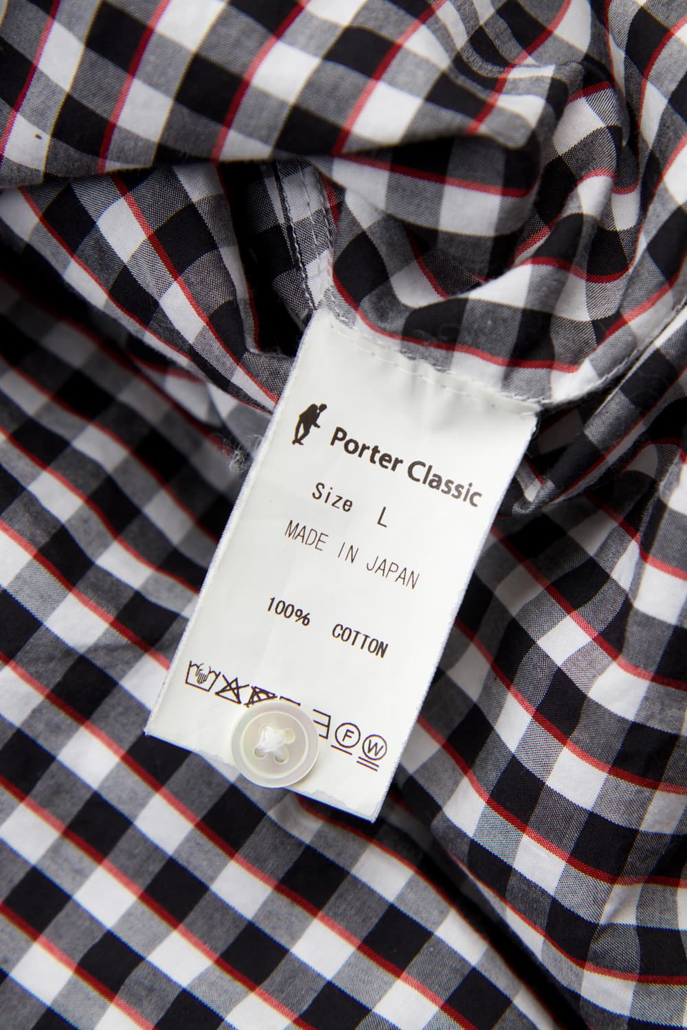 Porter classic 롤업 깅엄체크셔츠 블랙화이트 상품이미지8