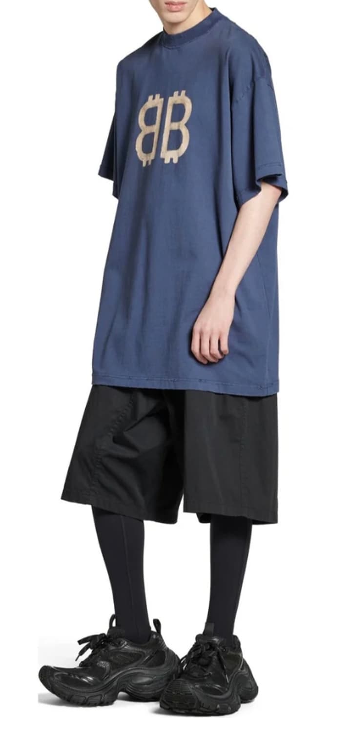 [3]발렌시아가 크립토 반팔 티셔츠 블루 상품이미지1