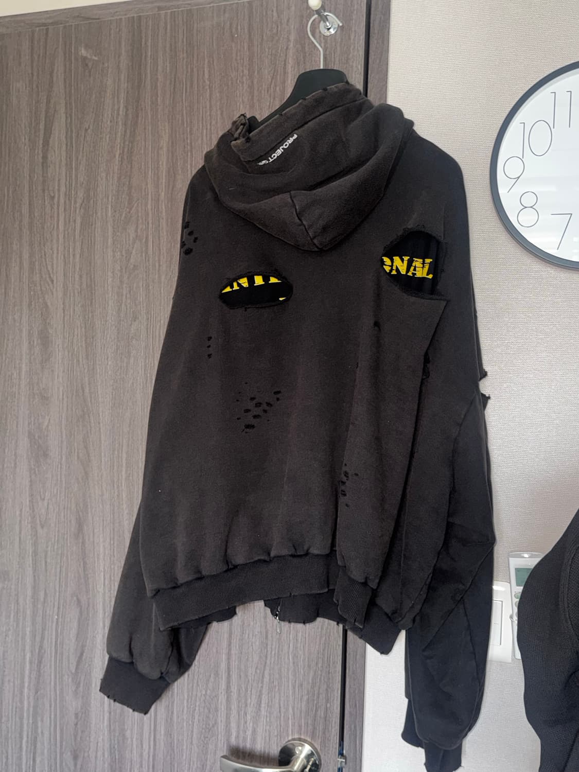 프로젝트 G/R 디스트레스 레이어 집 후드 페이디드 블랙 2 상품이미지4