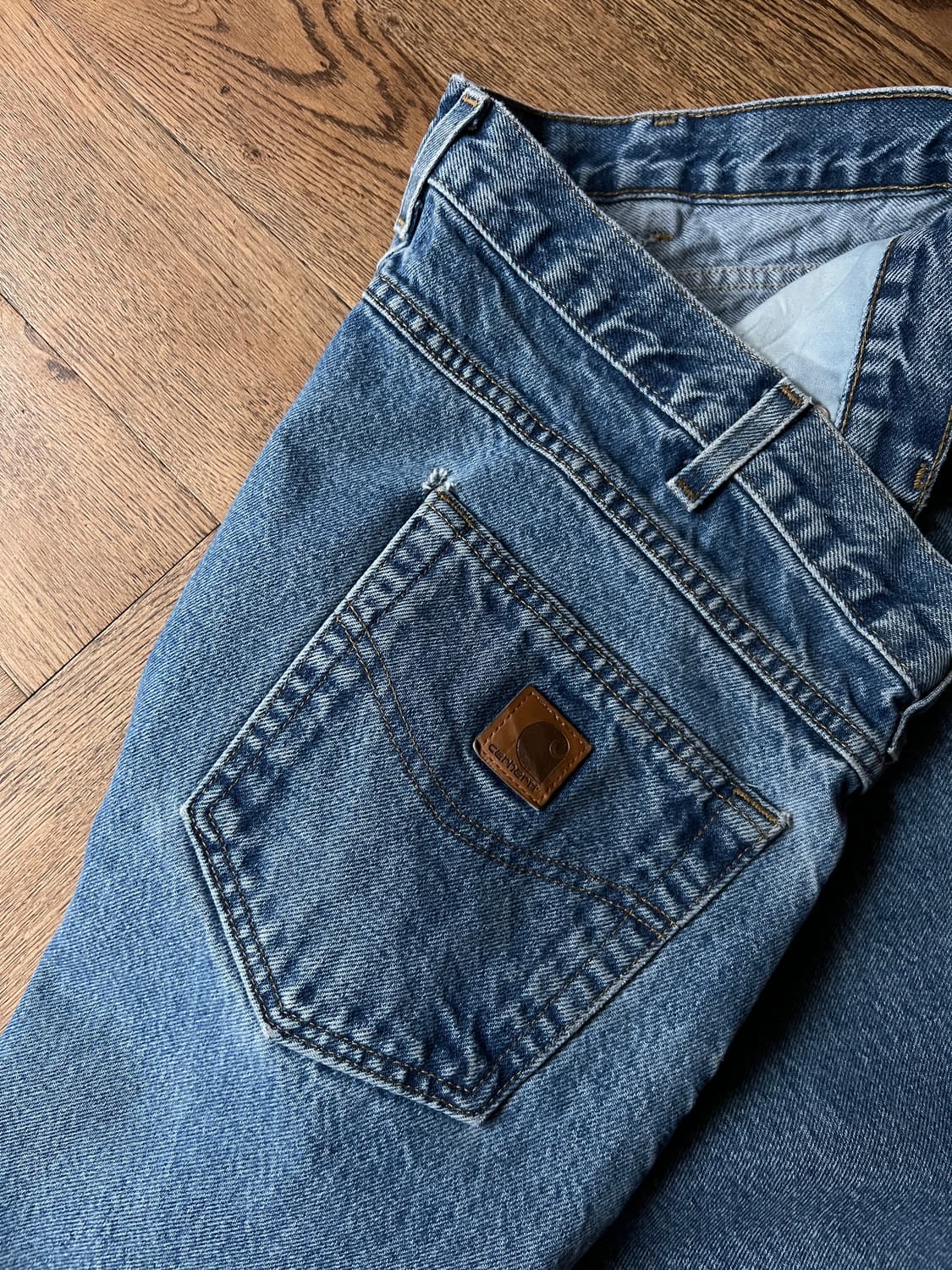 [40]칼하트 USA 미디엄블루 워크 데님 팬츠 상품이미지5