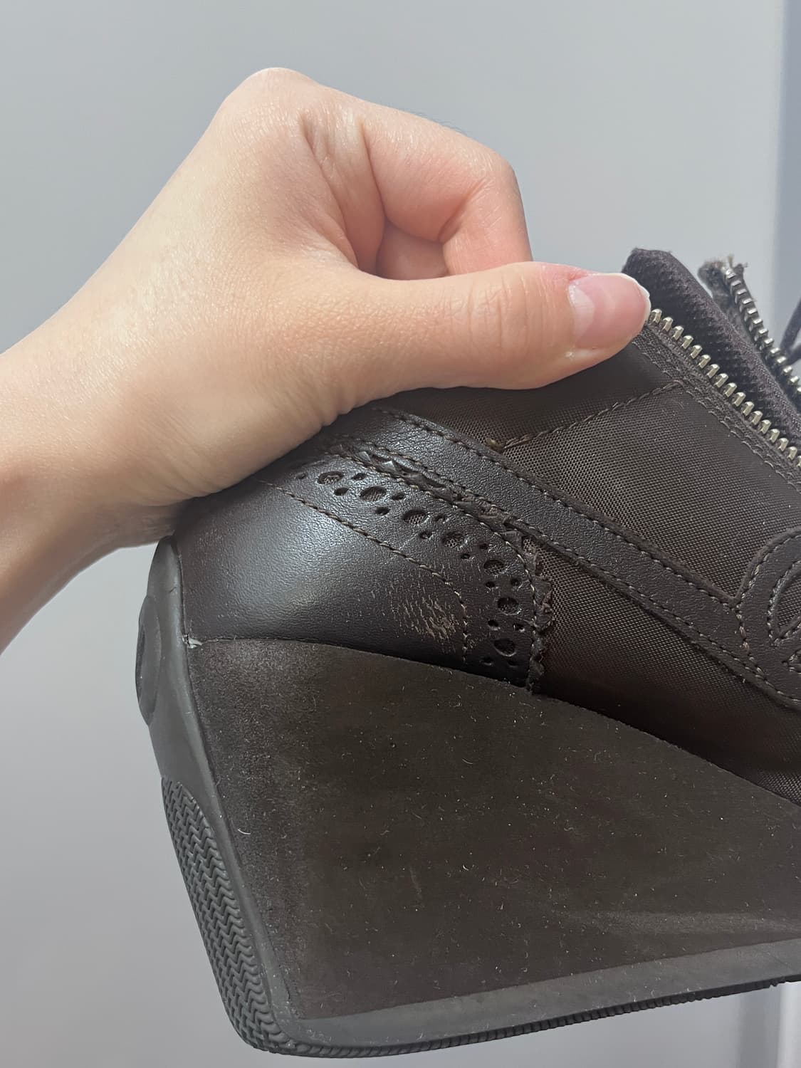 brown square toe wedge sneakers 상품이미지6