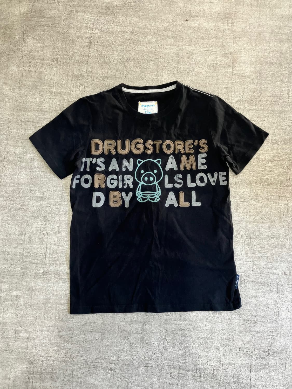 일본빈티지 Drug stores 핀터깔 올드스쿨아메카지 너드 반팔티셔츠 상품이미지1
