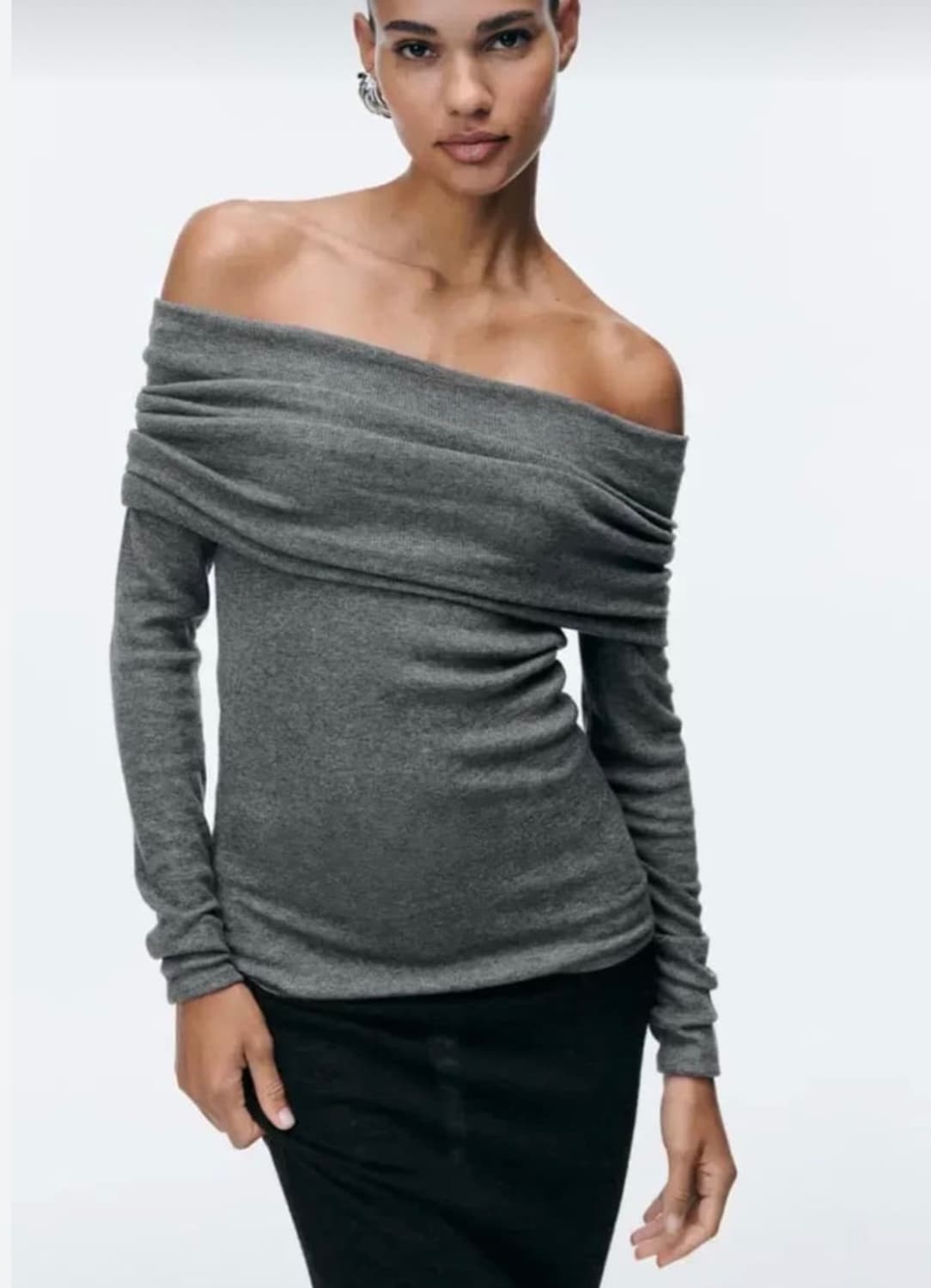 자라 오프숄더 다크그레이 M 상품이미지1