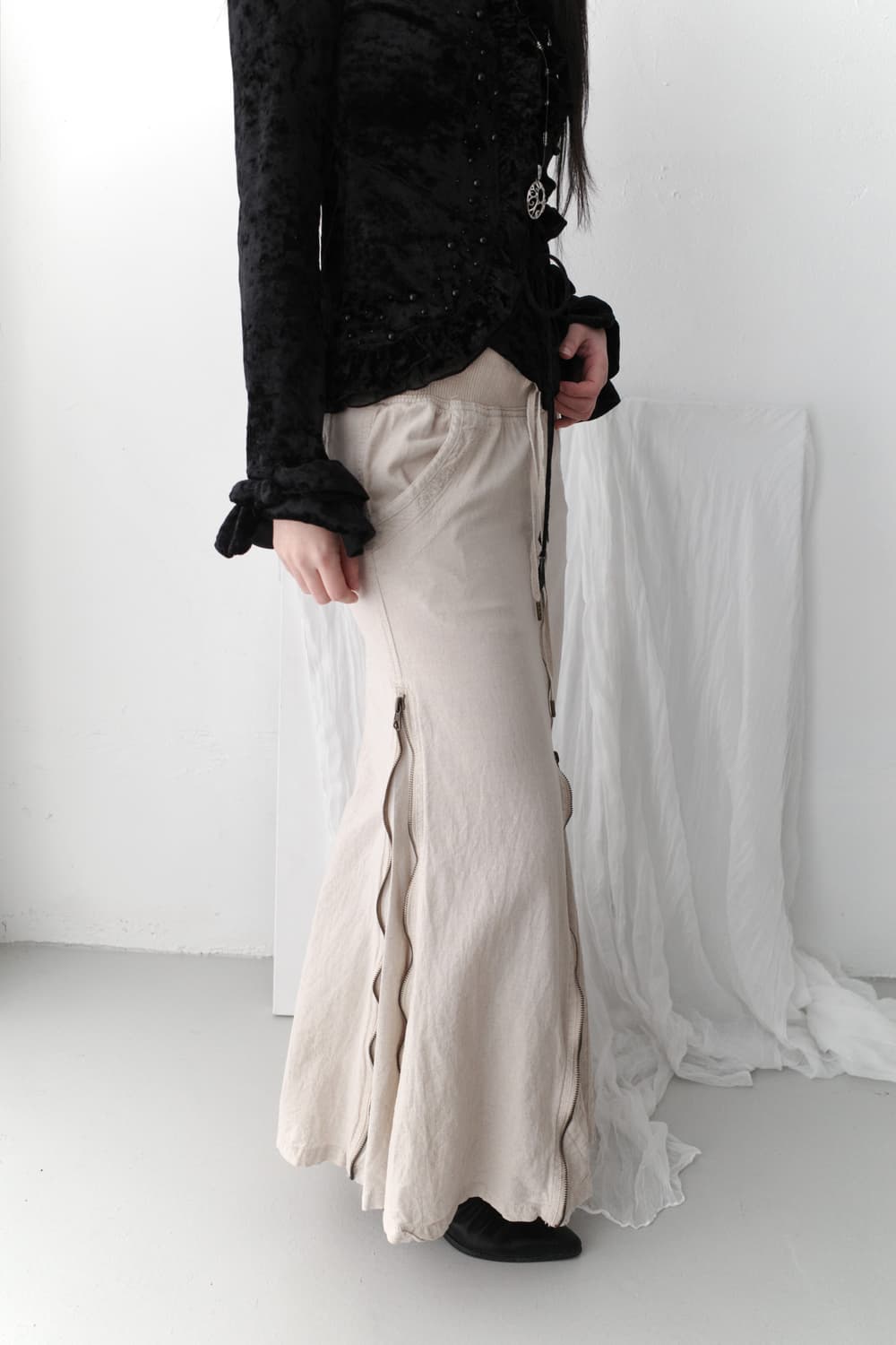 goa) zipper long skirt 상품이미지7