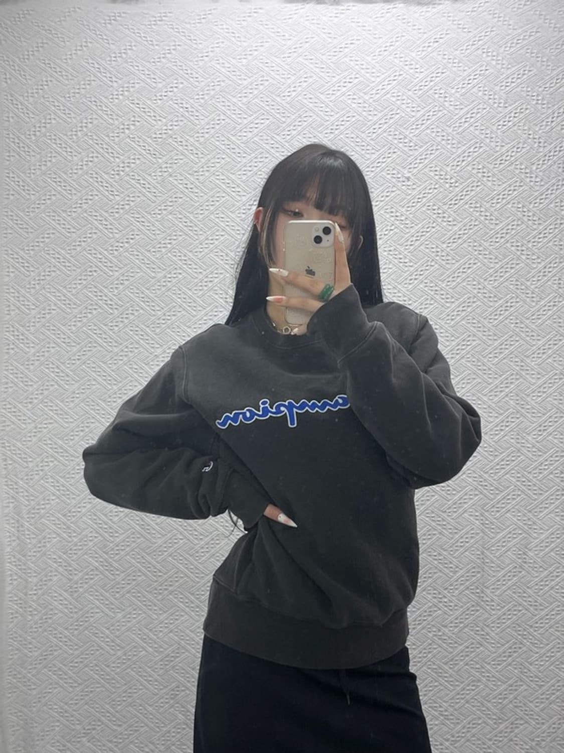 챔피온 모던 캐주얼 레트로 빅로고 기모 맨투맨 S C09393 상품이미지1