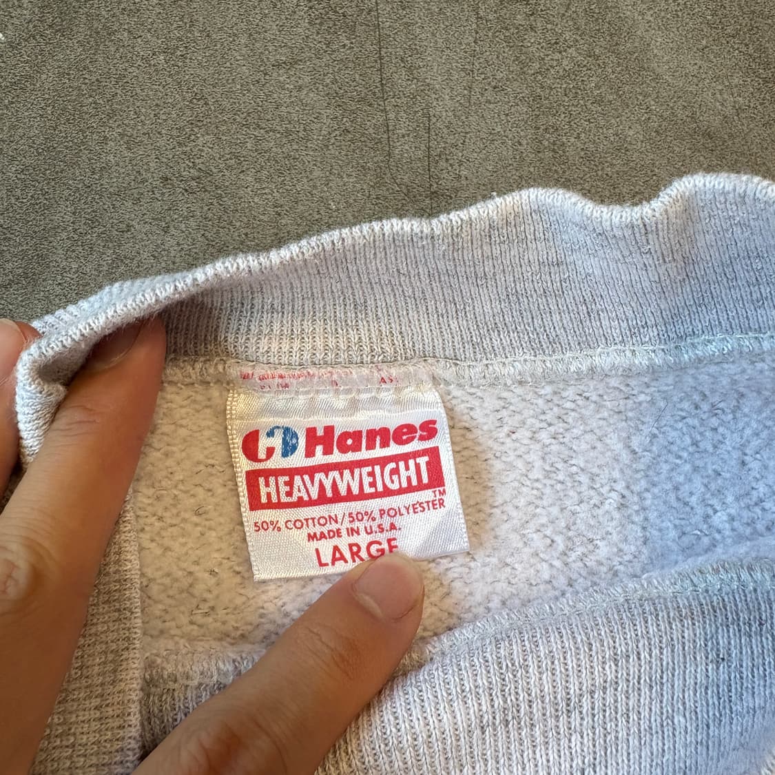 90년대 미국 생산 빈티지 헤인즈 투톤 스웻셔츠  상품이미지6