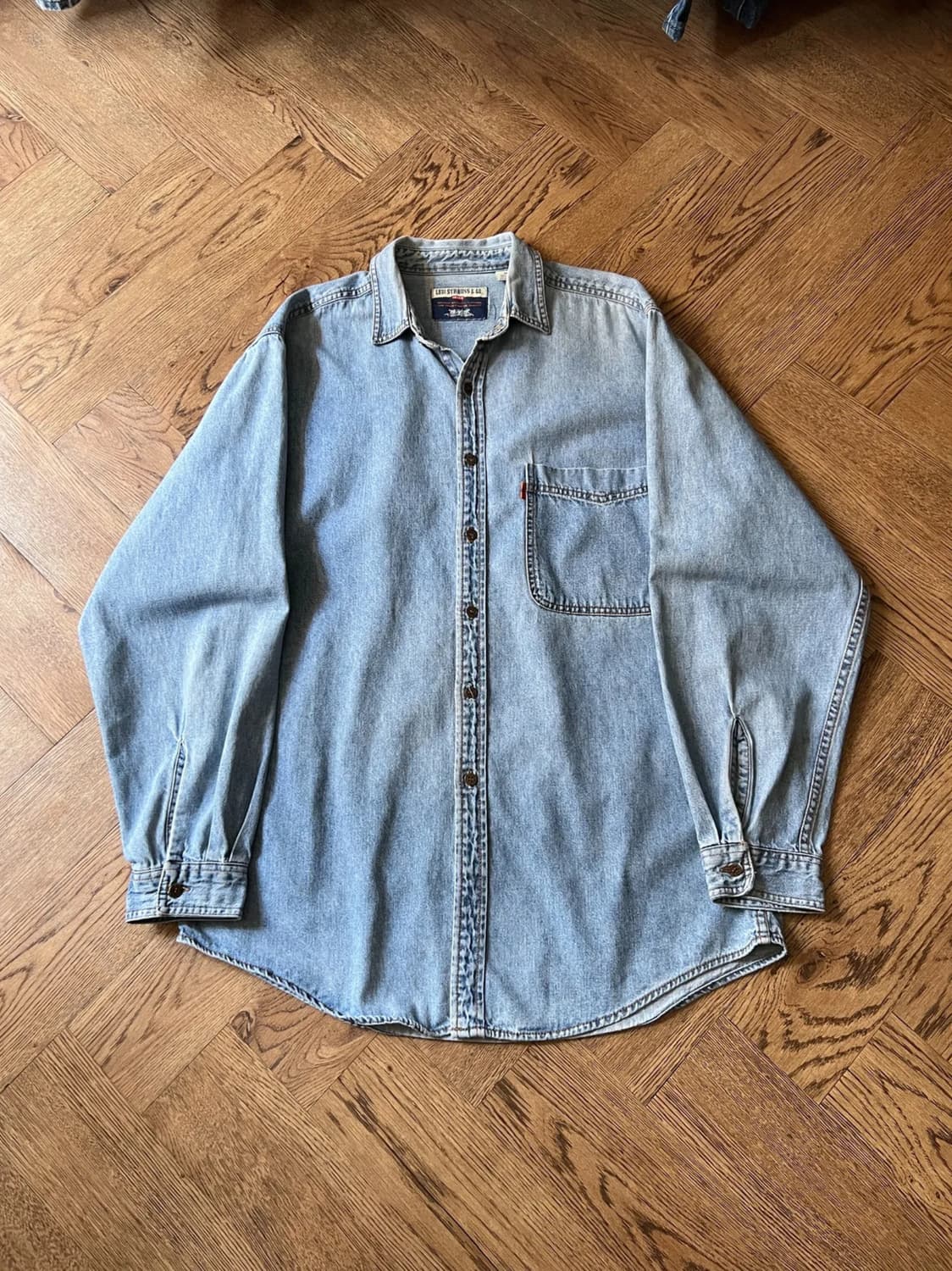 [M]90's 리바이스 오렌지탭 한국제조 데님 셔츠 상품이미지1