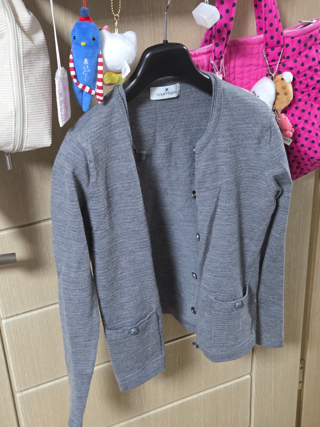꾸레쥬 그레이 니트 가디건 상품이미지2