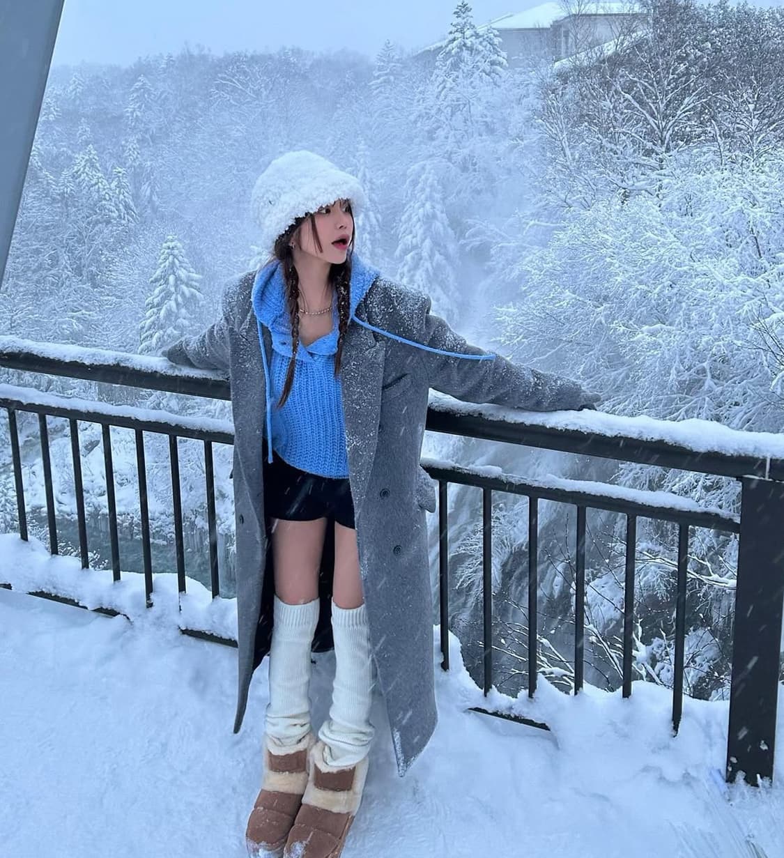 헤이미 스노우 니트 후드 소라 상품이미지1