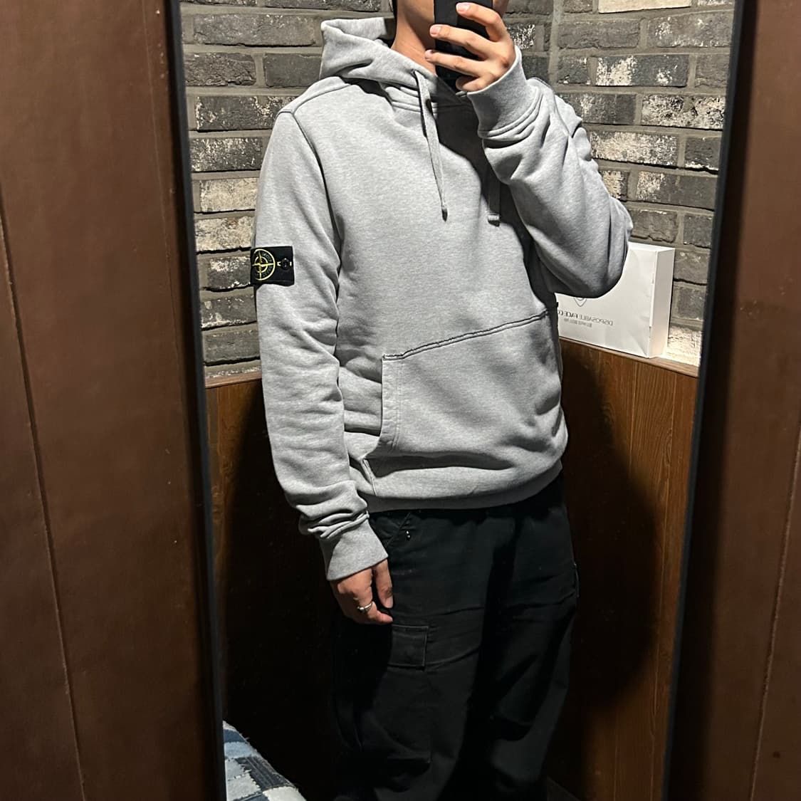 XL) 스톤아일랜드 그레이 후드티 상품이미지9
