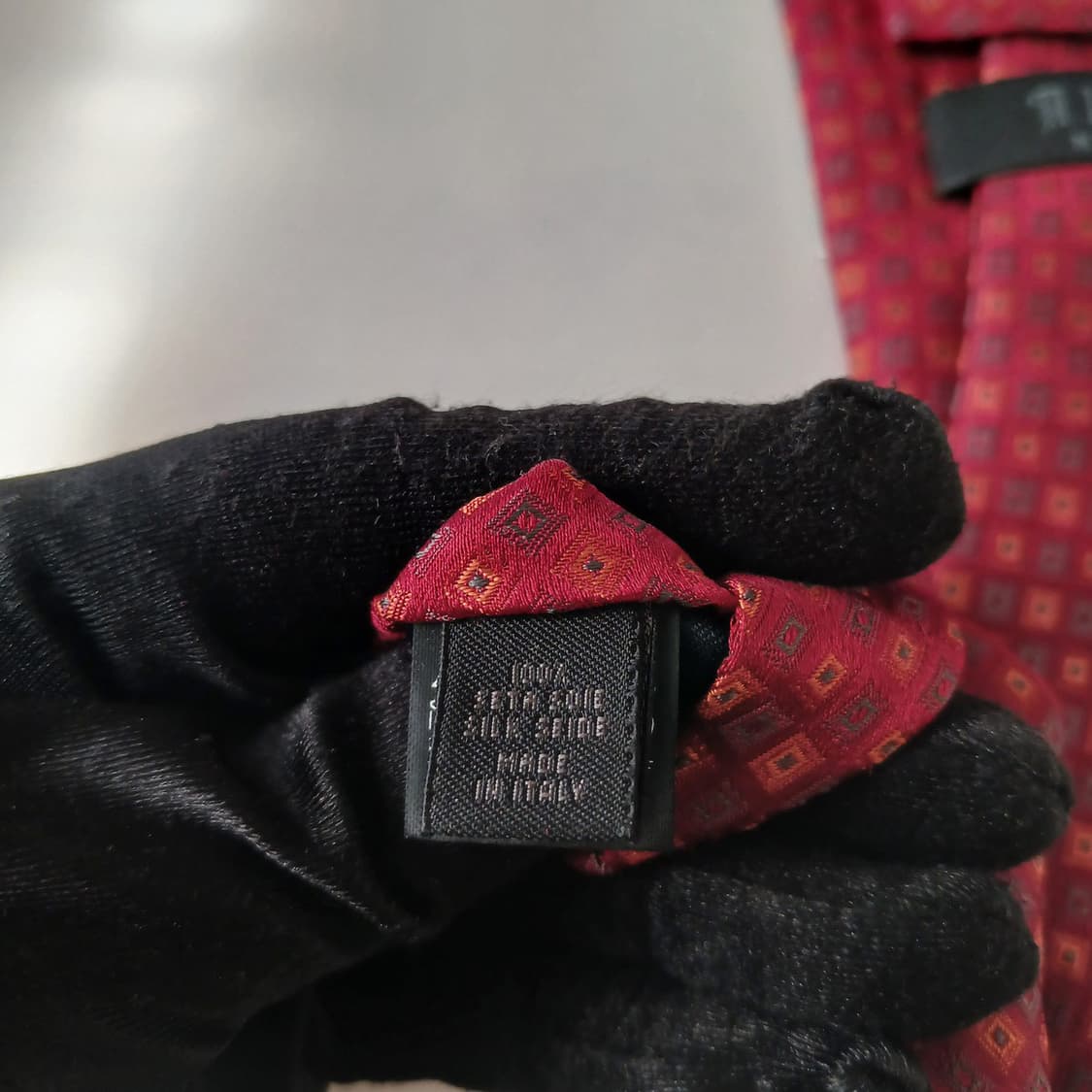 알테아 실크 레드 미세 기하 패턴 넥타이 9.4cm A+등급 A18953 상품이미지7