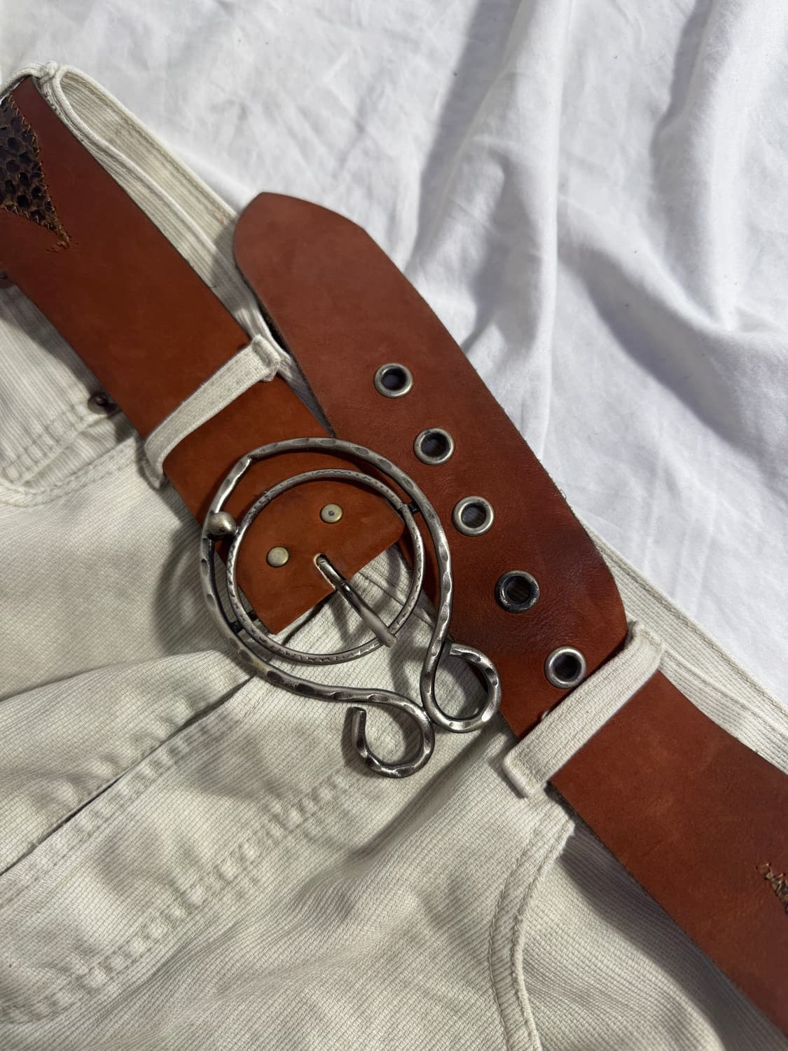 빈티지 파이톤 레더 벨트 y2k 상품이미지3