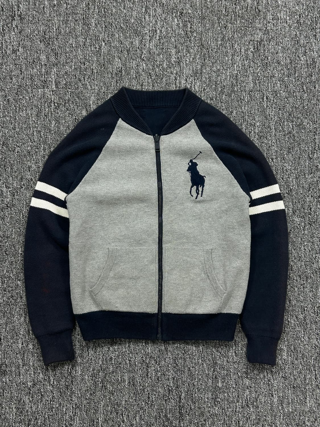 폴로 랄프로렌 빅포니 네이비 그레이 리버시블 니트집업 상품이미지1