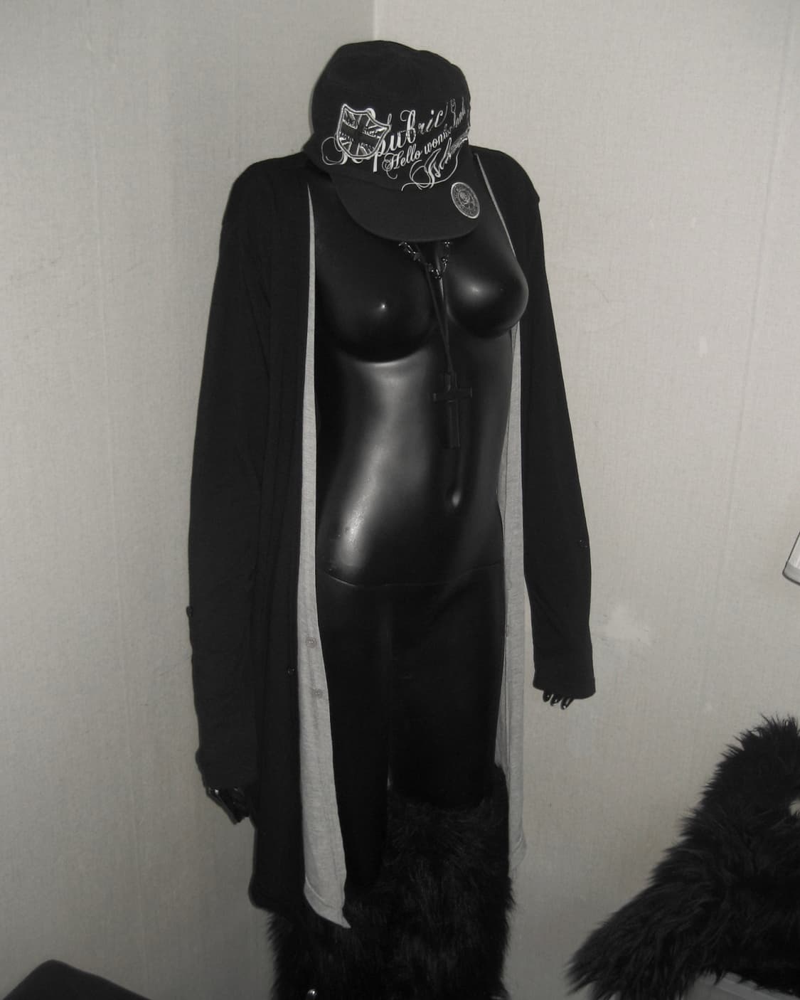 배색 롱 레이어드 가디건  상품이미지2