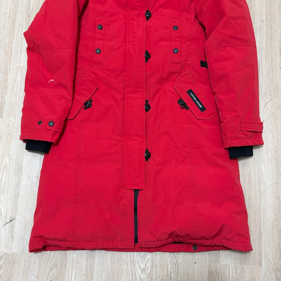 캐나다구스 여성 와펜 프리미엄 후드 롱패딩 S/90  상품이미지3