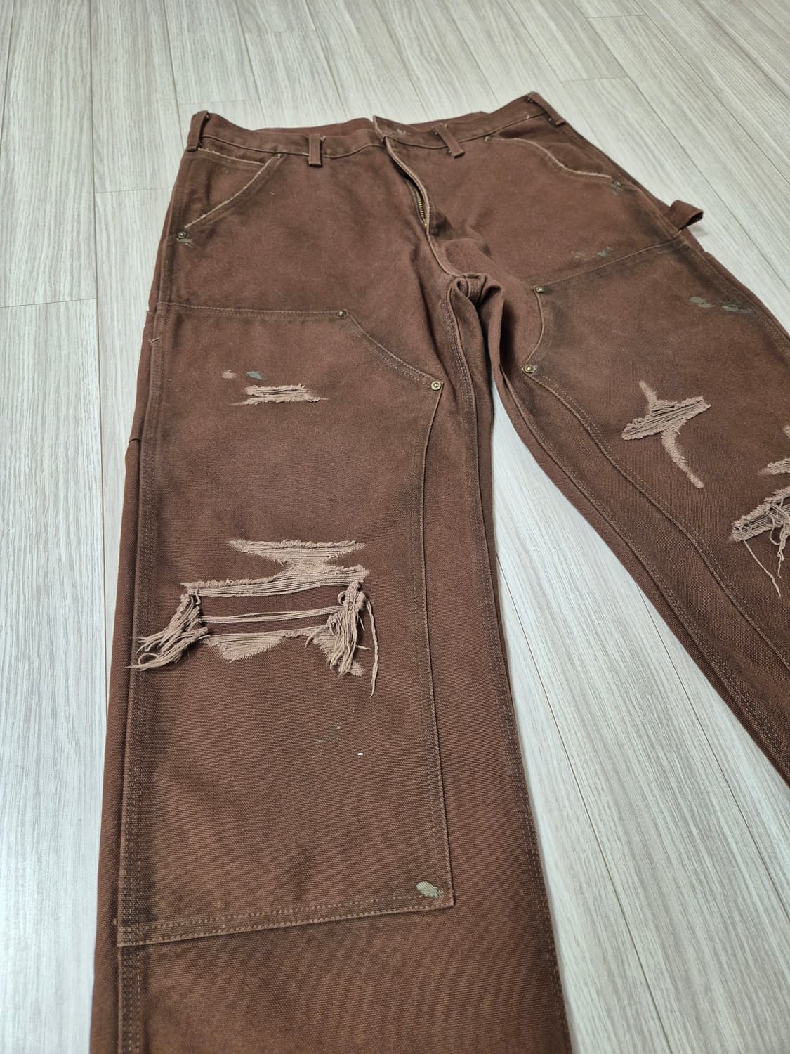 카미야 KAMIYA 보로 덕 페인터 팬츠 브라운 (S) 상품이미지3