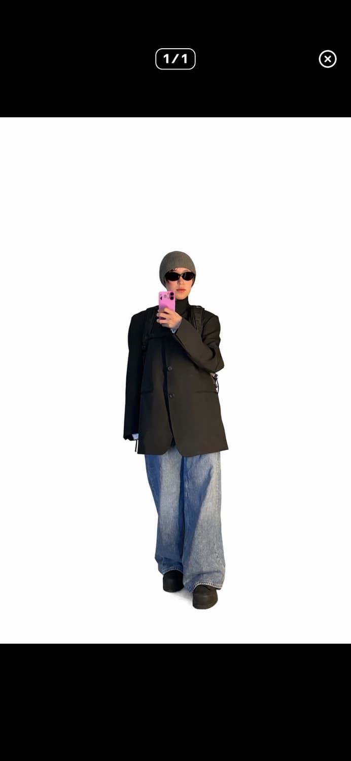 Wool 100% 빈티지 오버사이즈 블랙 자켓 상품이미지7