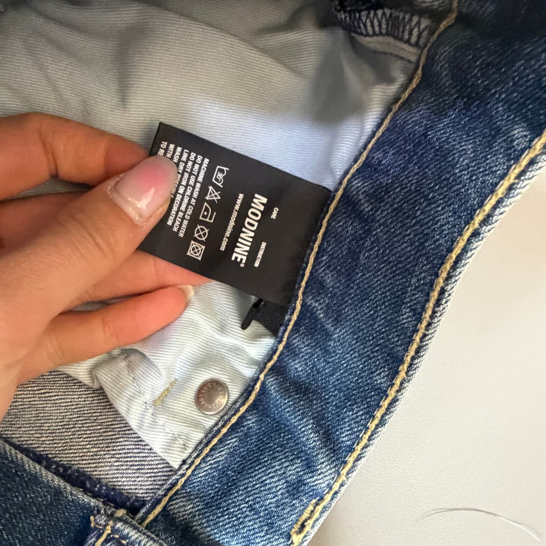 (28) 모드나인 빈티지 워싱 중청 데님팬츠 상품이미지5