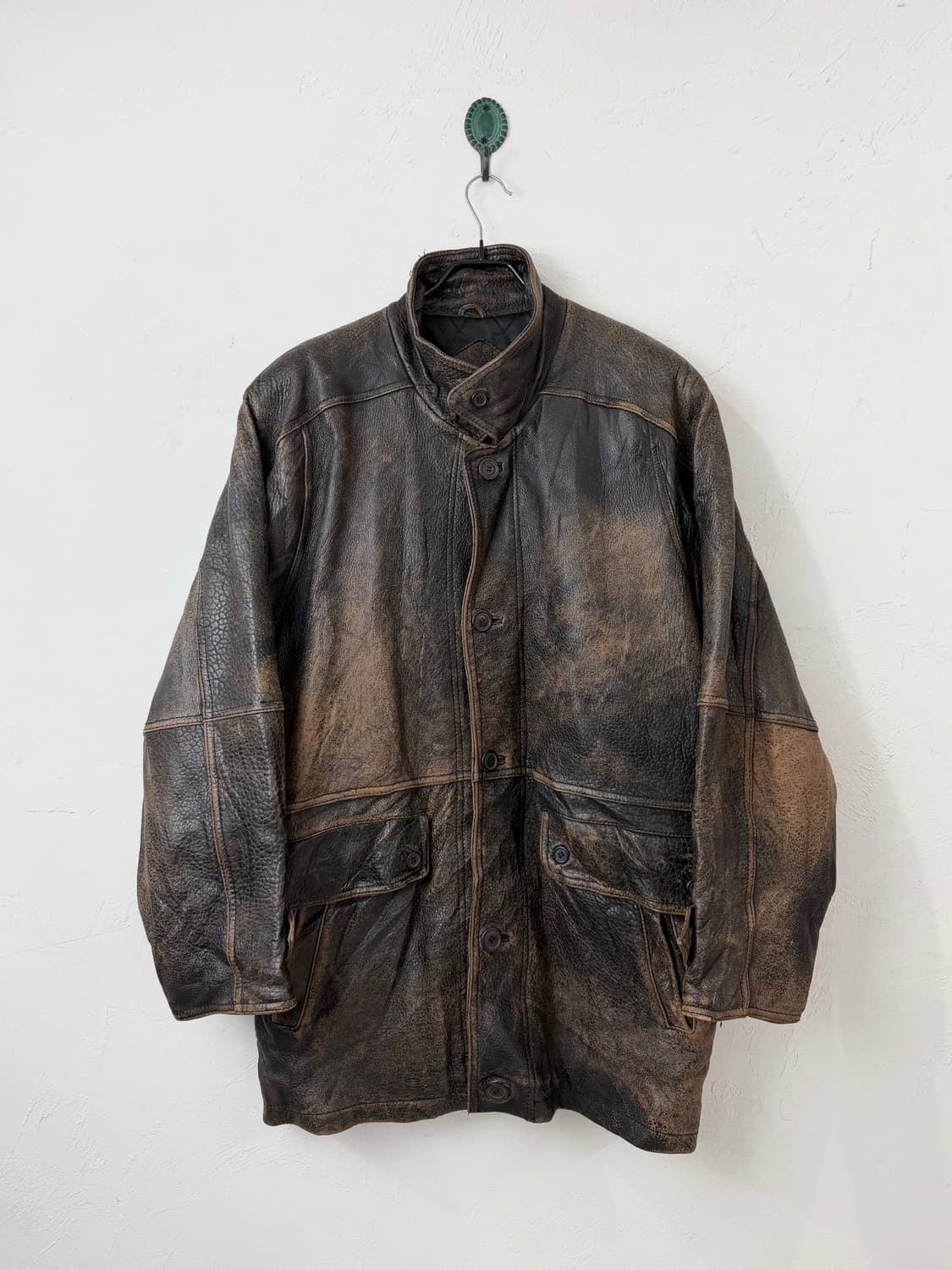 80s 이태리 램스킨 레더 코트 상품이미지1