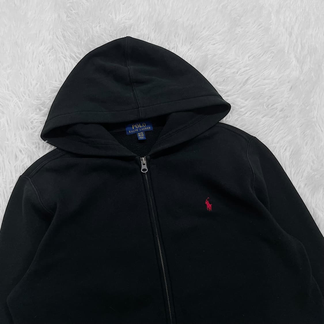 폴로 랄프로렌 포니 로고 후드집업 블랙 상품이미지3