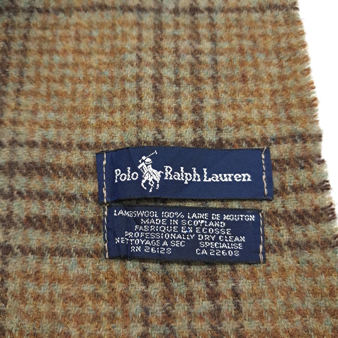 MX351 폴로 랄프로렌 올리브그린 글렌체크 버진울 목도리 머플러 상품이미지6