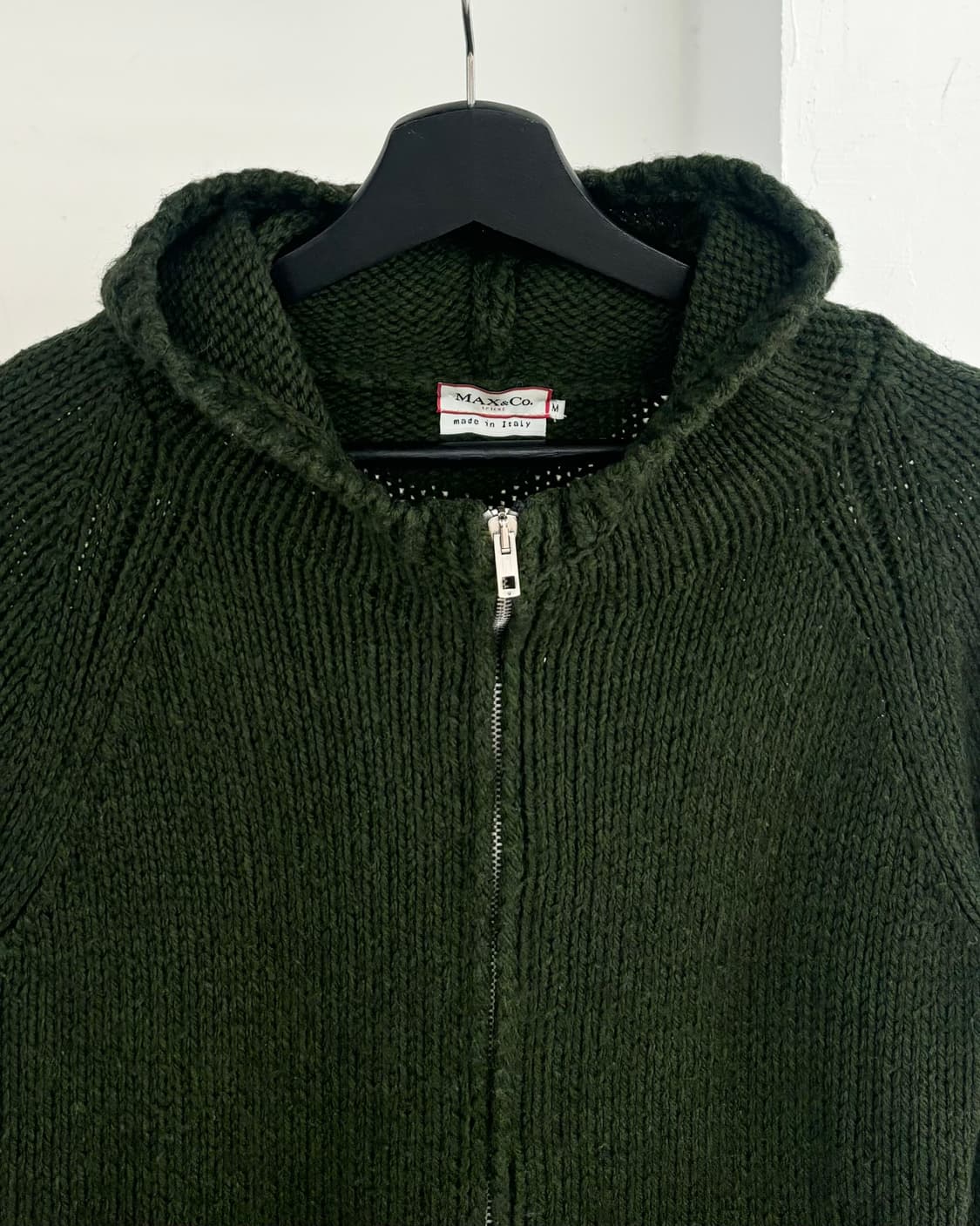 막스앤코 카키 니트 후드 집업 상품이미지2