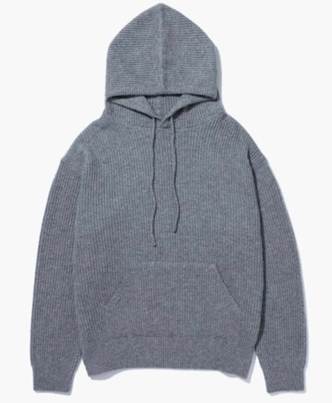 YEAH 캐시미어 니트 후드티 그레이 상품이미지1