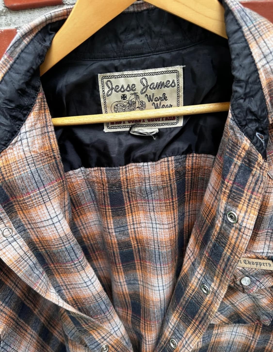 XL) 90s 웨스트코스트챠퍼스 웨스턴 체크셔츠 상품이미지3