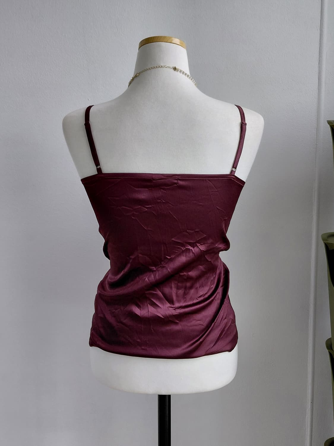 [빈티지] 버건디 슬리브리스 탑 상품이미지2