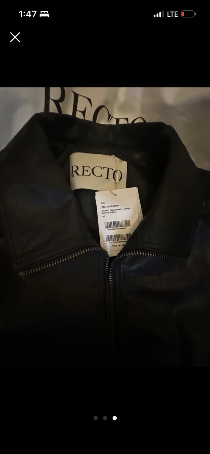  [M] 렉토 빈티지 크랙 이펙트 레더 자켓 블랙 상품이미지3