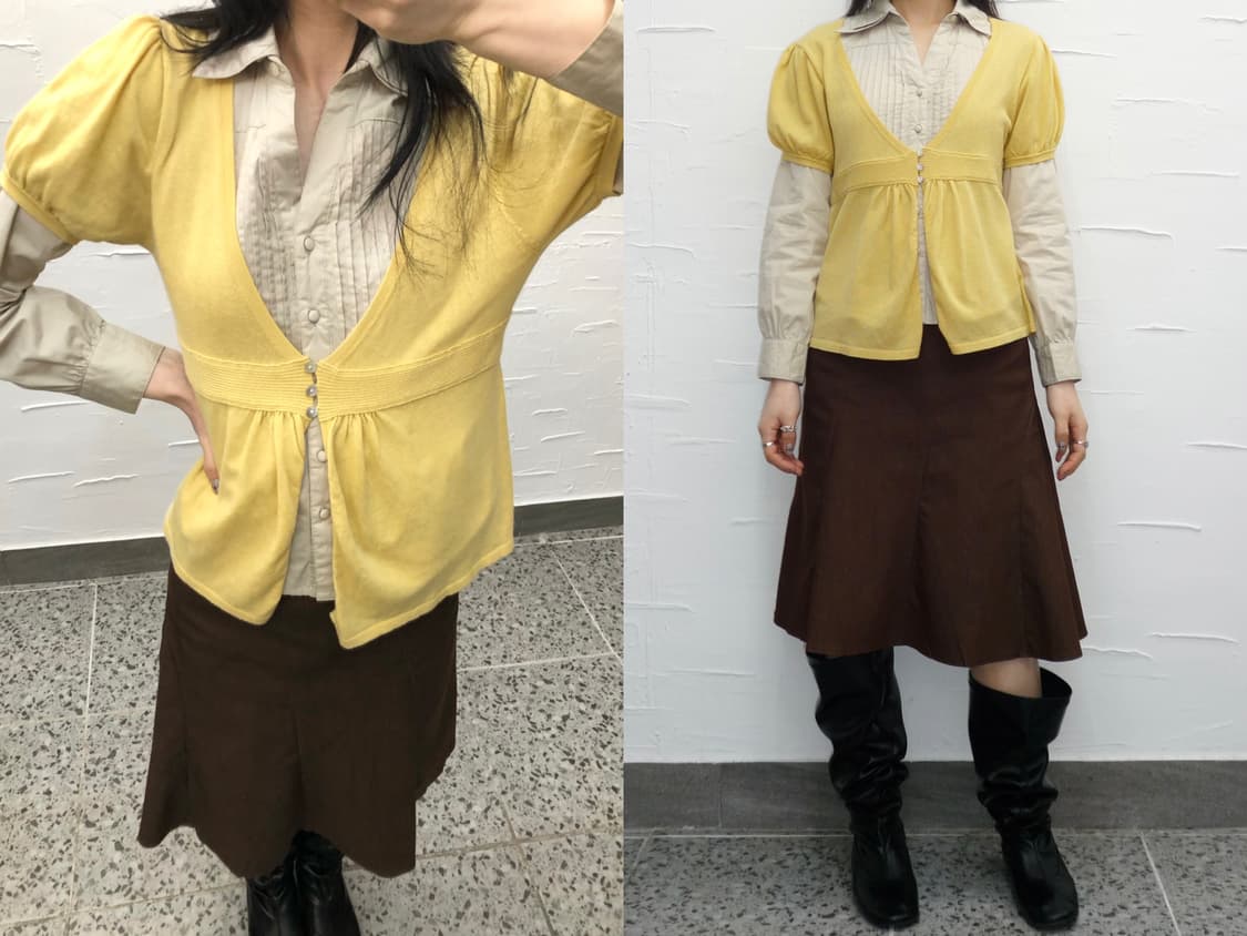 butter yellow tie-back cardigan 상품이미지1