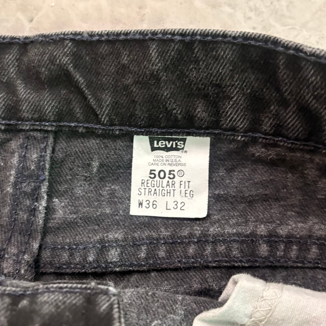 [36/32] 90s USA🇺🇸 리바이스 505 오렌지 탭 블랙 흑청 상품이미지4