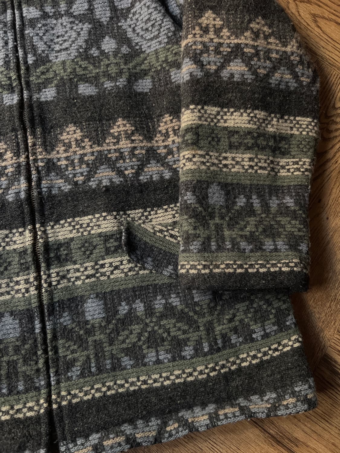 [M]90's 울리치 Made in USA 빈티지 패턴 후드 코트 상품이미지4