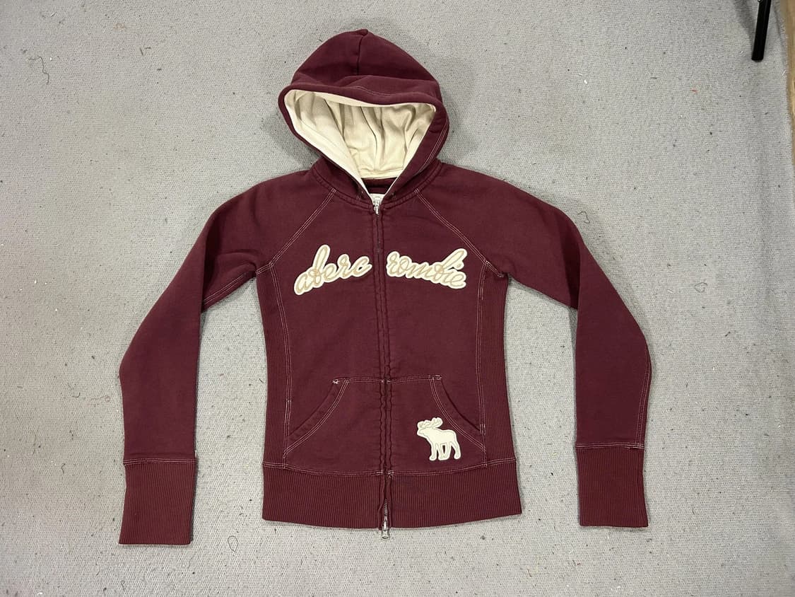 아베크롬비 앤 피치 빈티지 사슴 자수 아치 로고 후드 집업 상품이미지1