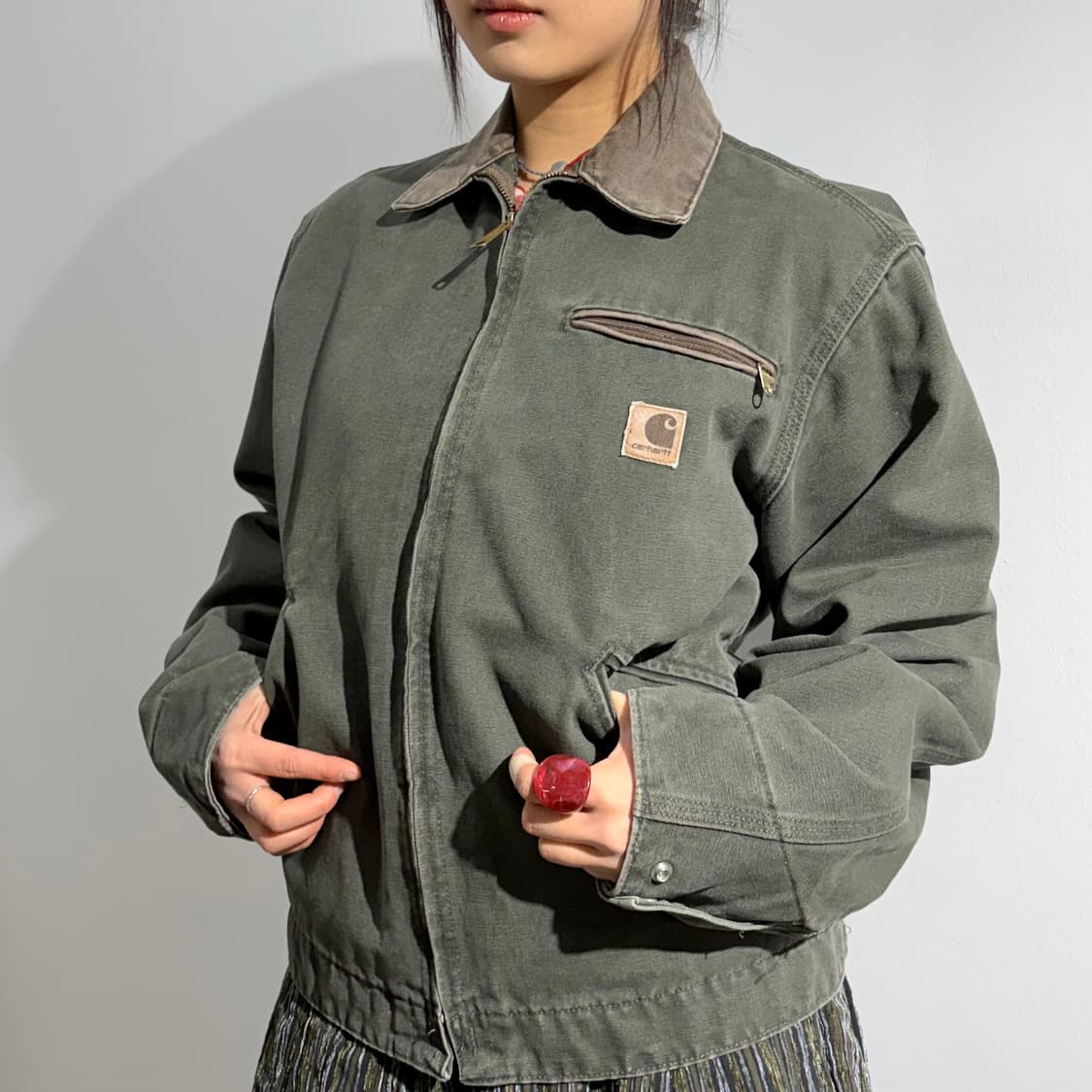 칼하트 디트로이트 j97mos 모스그린 자켓 상품이미지1