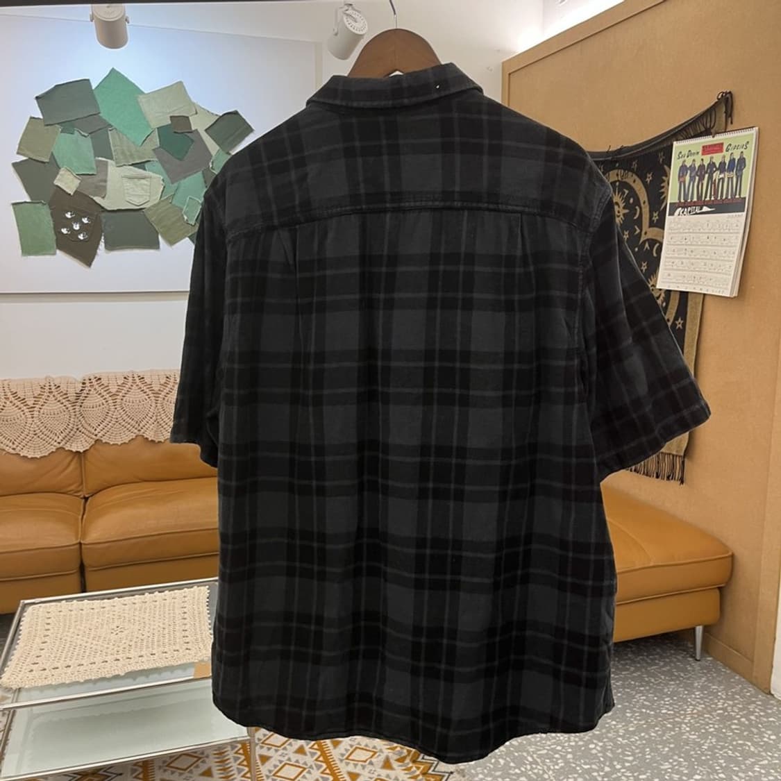 칼하트 빈티지 캐주얼 오버핏 체크 반팔 셔츠 L C11309 상품이미지4