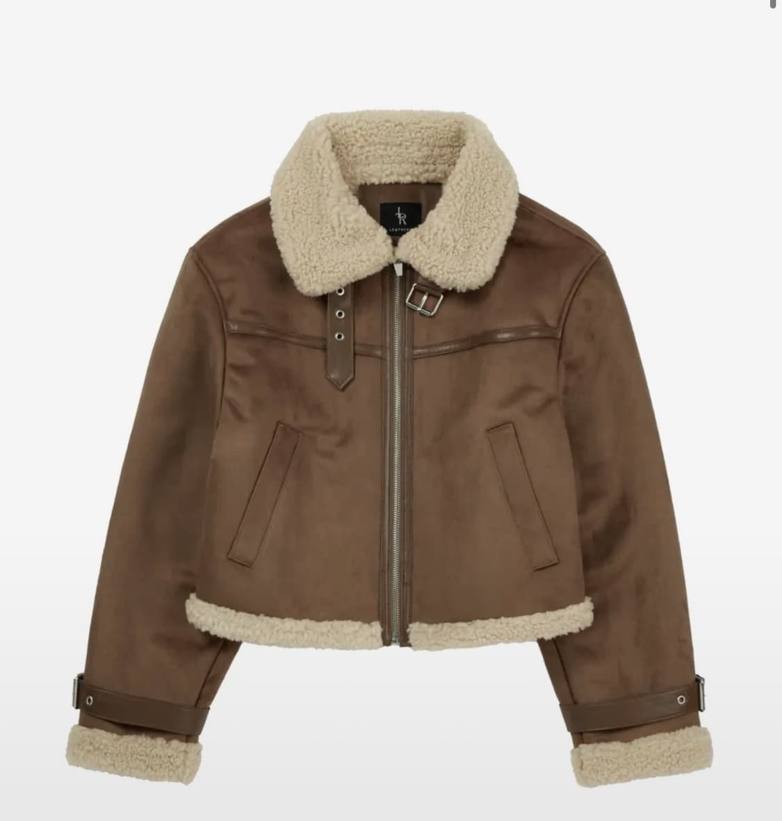 레더리 오블리크 스웨이드 무스탕 자켓 [BROWN] 상품이미지1