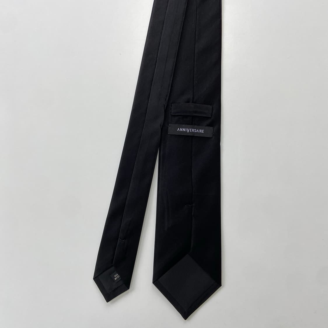 ANNIVERSAIRE 정품 블랙 실크 넥타이 8.2cm 상품이미지3