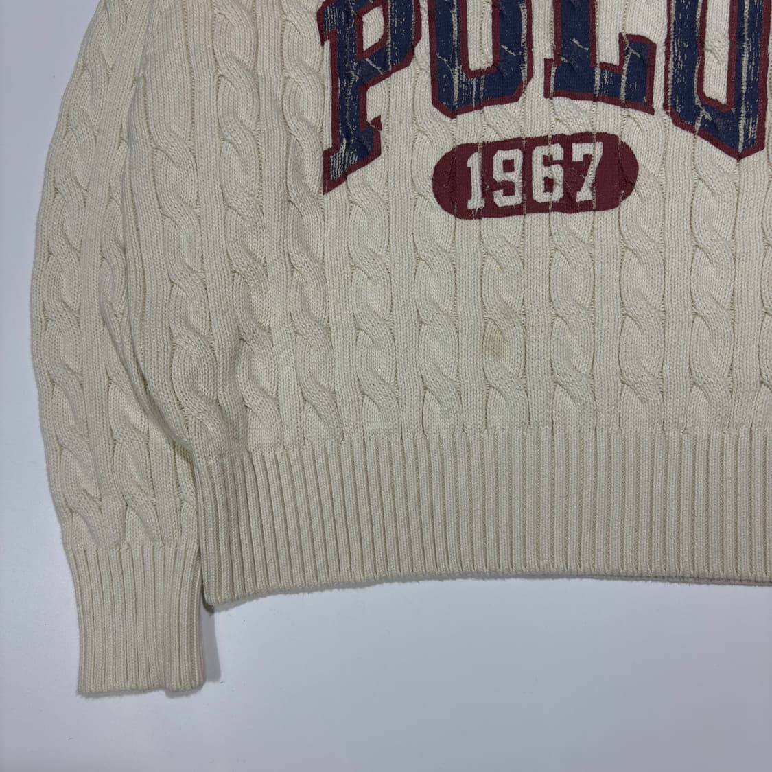 폴로 랄프로렌 아이보리 로고 케이블 니트 상품이미지3