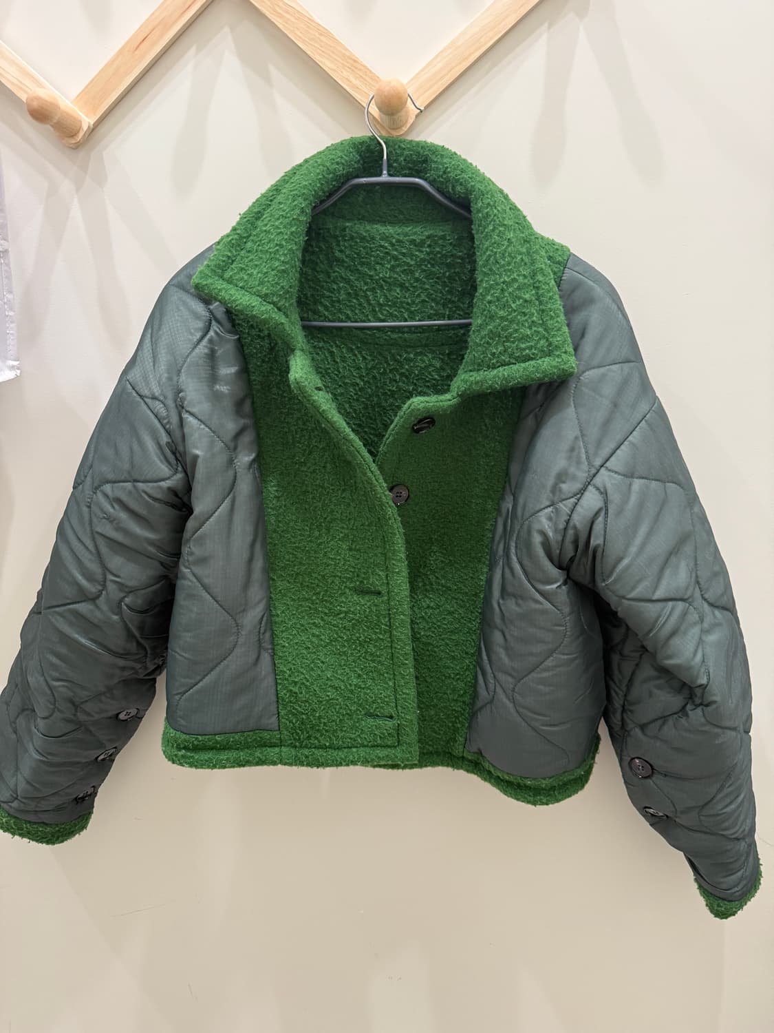 더일마 울 코랄투웨이자켓 리버시블 (그린) 상품이미지6