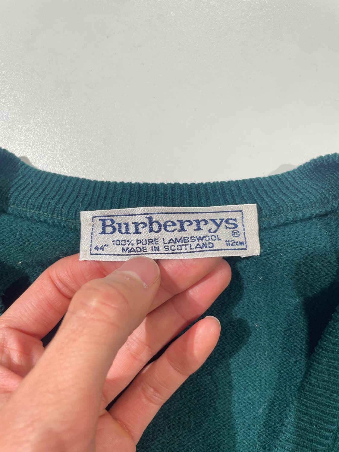 버버리 그린 기마로고 V넥 울 니트 베스트 상품이미지7