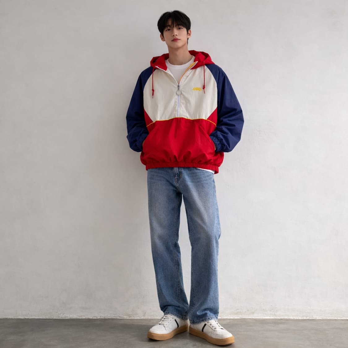 90s 멤버스온리 올드스쿨 컬러블록 아노락 바람막이 상품이미지1