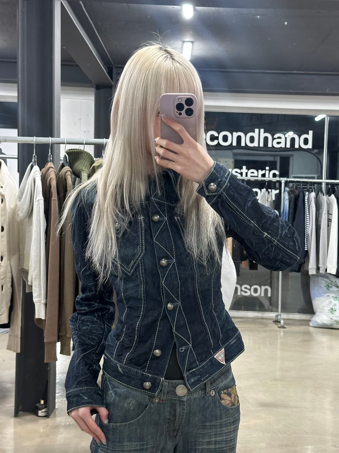 게스(GUESS) y2k 2000s 빈티지 워싱 데님 자켓 상품이미지1