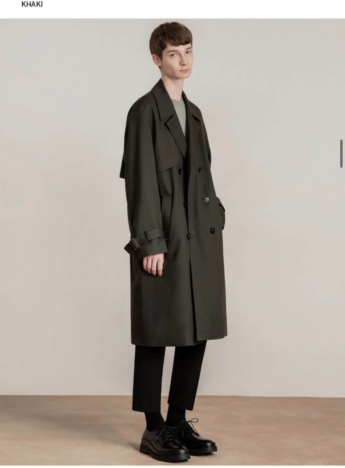 드로우핏 오버사이즈 트렌치 코트 (카키) 상품이미지5