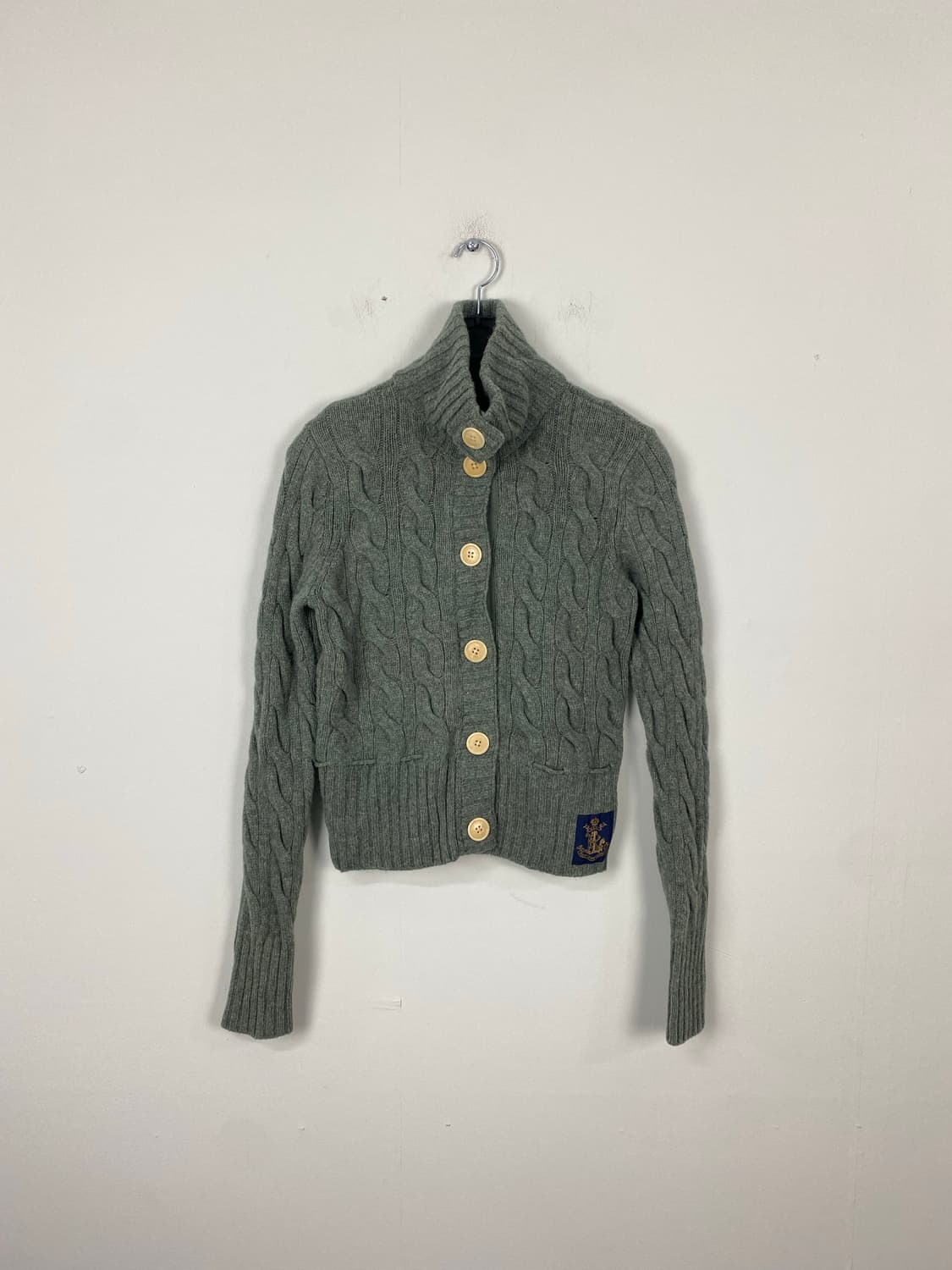 폴로 진스 램스울 꽈배기 목폴라 니트 집업 S <591> 상품이미지2